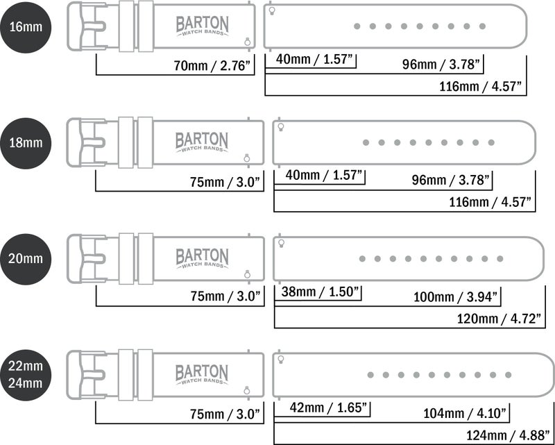 BARTON WATCH BANDS 18mm Black Soft Silicone Quick Release Straps - Image 4